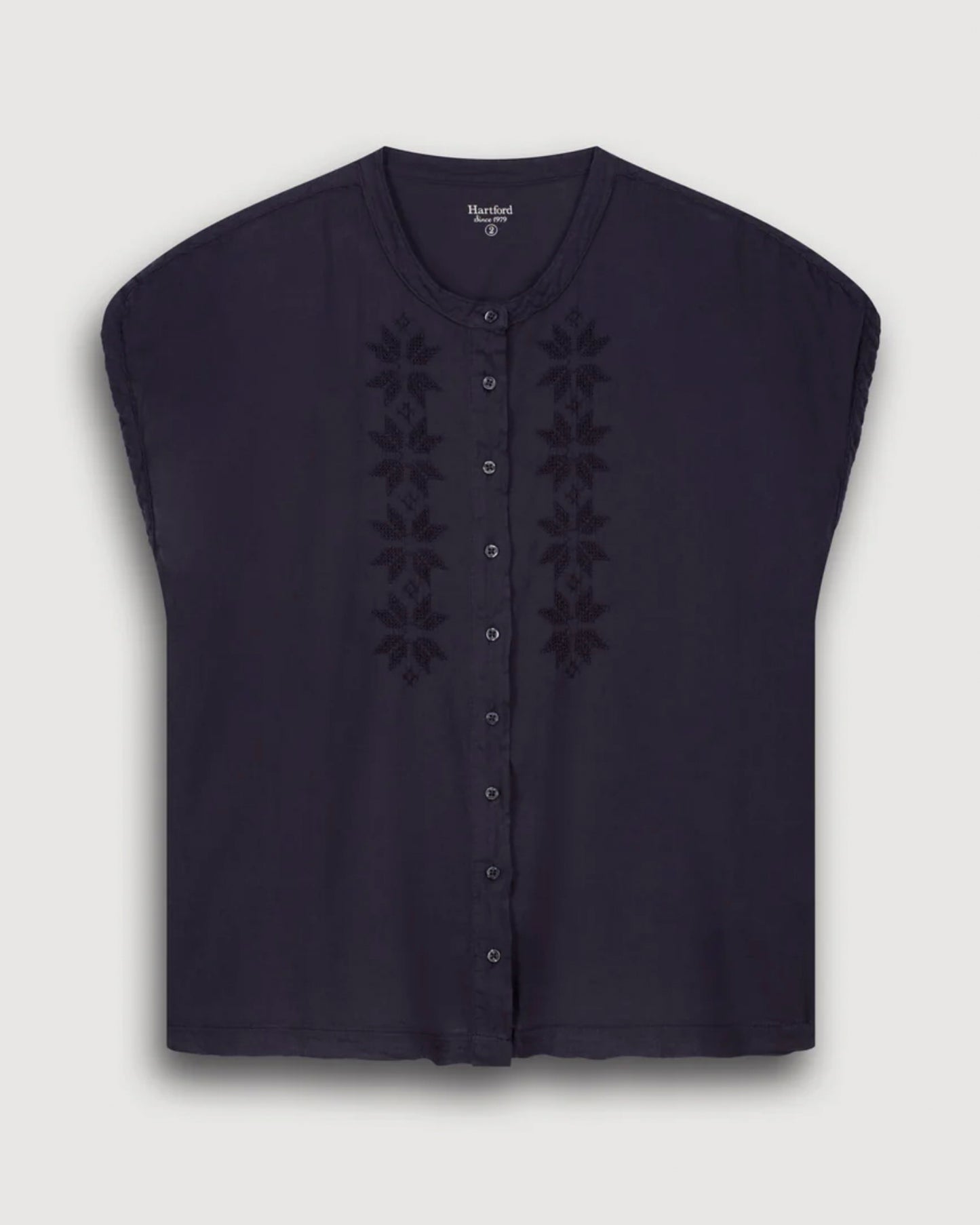 Hartford | Teza Sleeveless Cotton Blouse - Black