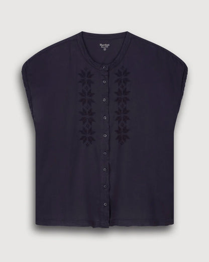 Hartford | Teza Sleeveless Cotton Blouse - Black