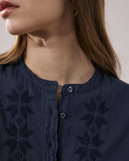 Hartford | Teza Sleeveless Cotton Blouse - Black