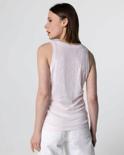 Majestic | Fitted Linen Tank - Cool Touch Crewneck Eau-De-Perie
