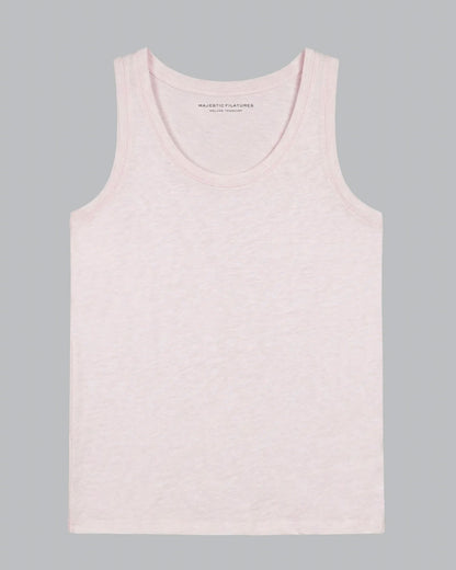Majestic | Fitted Linen Tank - Cool Touch Crewneck Eau-De-Perie
