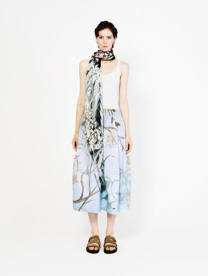 Talking Walls | Juju Isola-Blu Circle Midi Skirt - Crisp Cotton