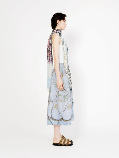 Talking Walls | Juju Isola-Blu Circle Midi Skirt - Crisp Cotton