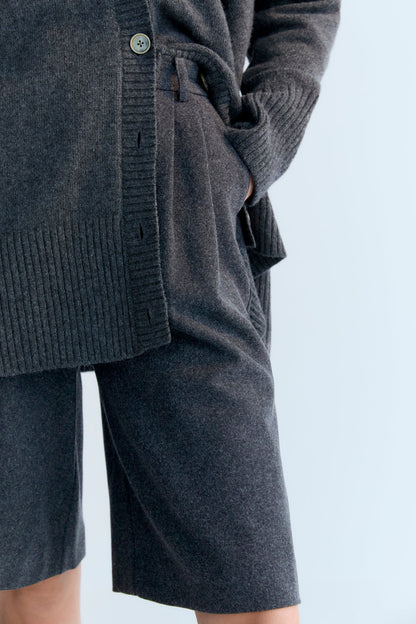 The New Society | Agatha Oversized Cashmere Cardigan - Mid-Grey