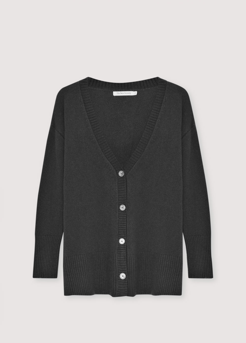 The New Society | Agatha Oversized Cashmere Cardigan - Mid-Grey
