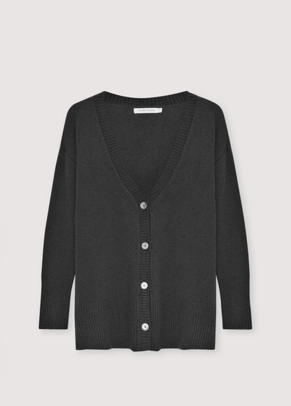 The New Society | Agatha Oversized Cashmere Cardigan - Mid-Grey