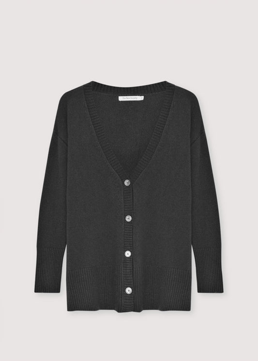 The New Society | Agatha Oversized Cashmere Cardigan - Mid-Grey