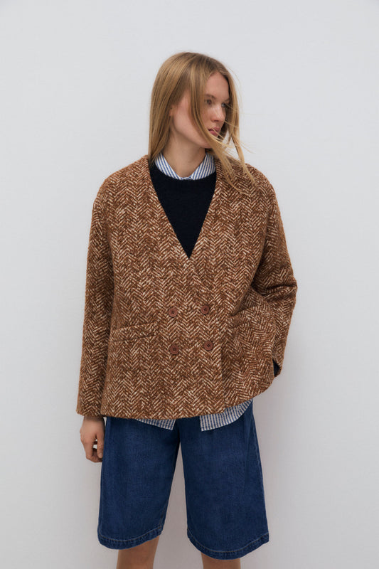 The New Society | Daniela Blazer in Wool Camel-Touch