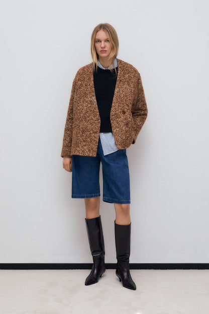 The New Society | Daniela Blazer in Wool Camel-Touch