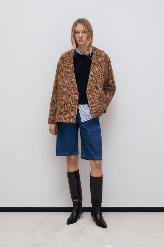The New Society | Daniela Blazer in Wool Camel-Touch