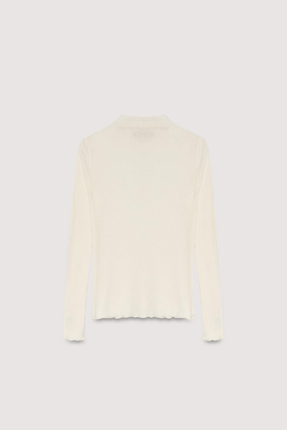 The New Society | Enea High-Neck Ribbed Tee - Moonlight-White