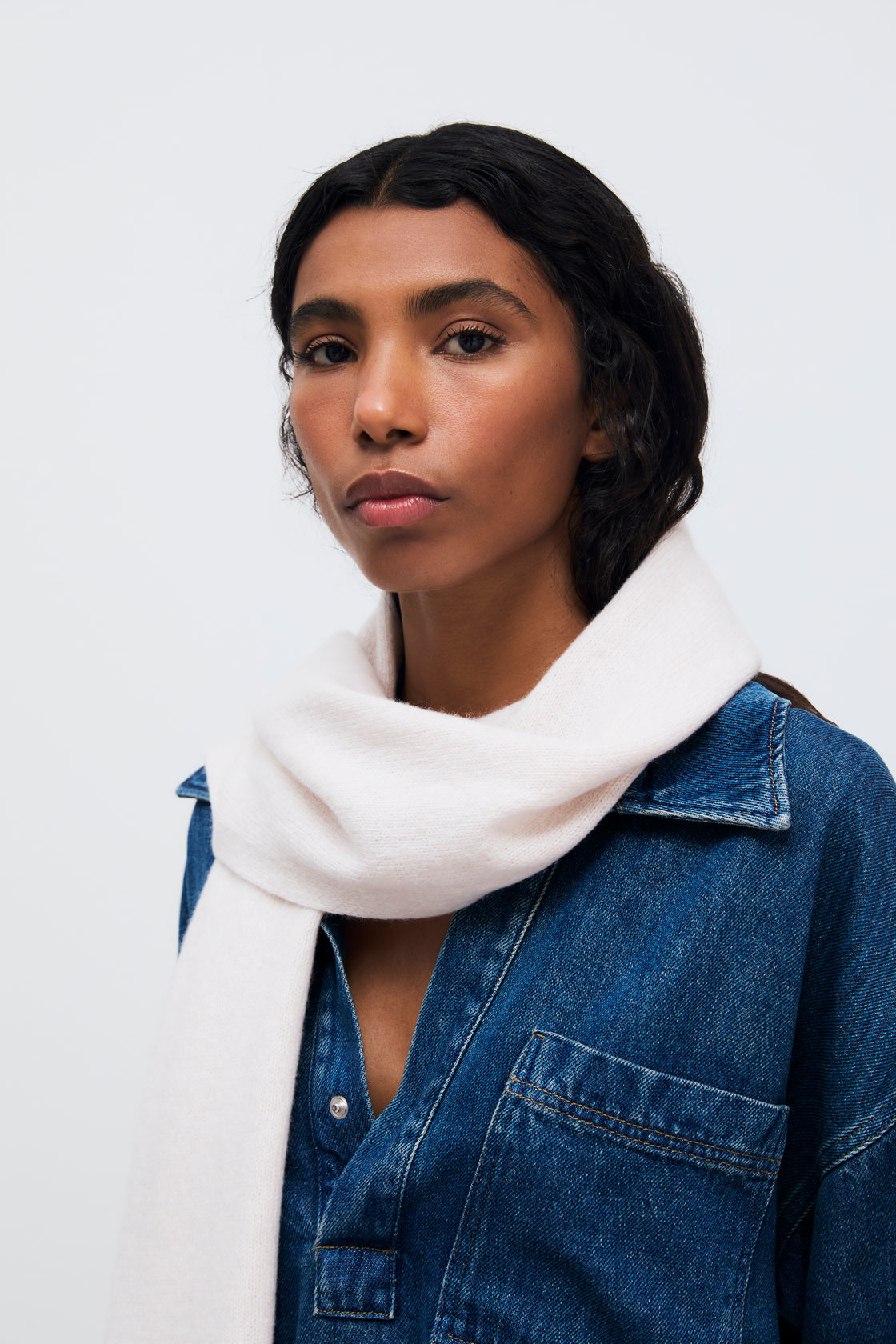 The New Society | Oversized Tencel Denim Shirt - Blue-Denim