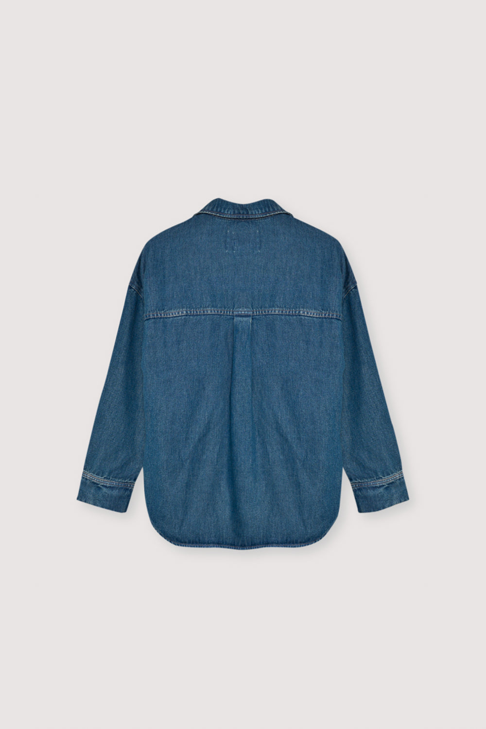 The New Society | Oversized Tencel Denim Shirt - Blue-Denim