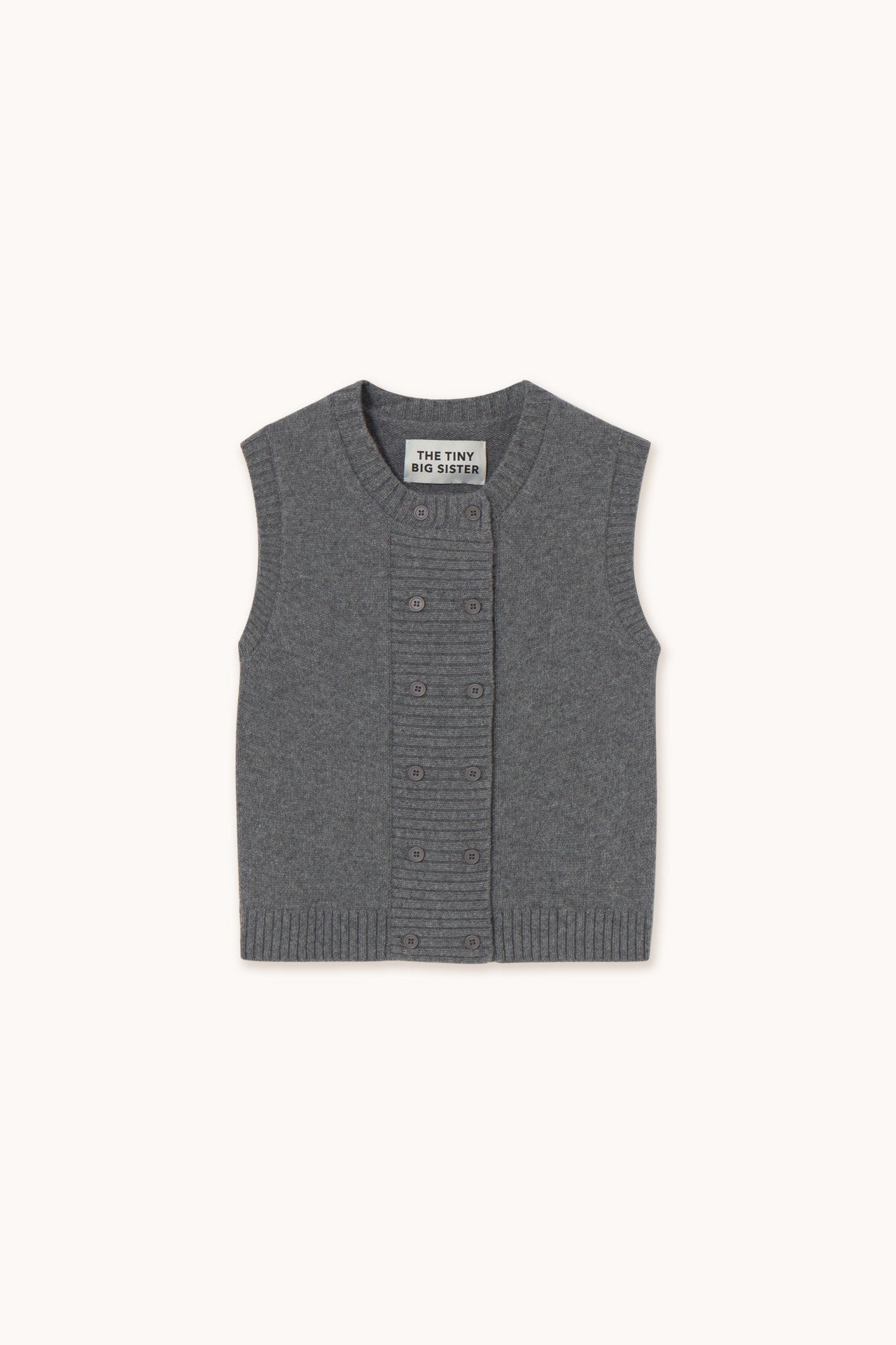 Aw25-699 Buttoned Vest Dark-Grey-Melange