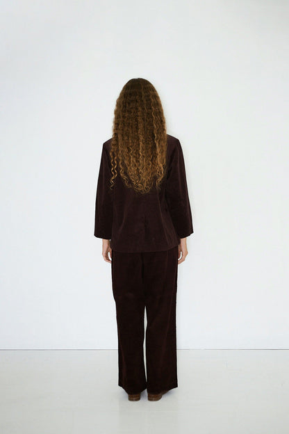 Aw25-627 Corduroy Blazer Burgundy