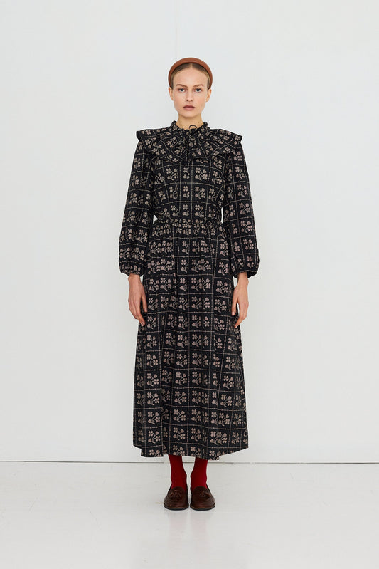 THE TINY BIG SISTER-669 DOTS FLOWERS BLOUSE-NAVY_04.jpg