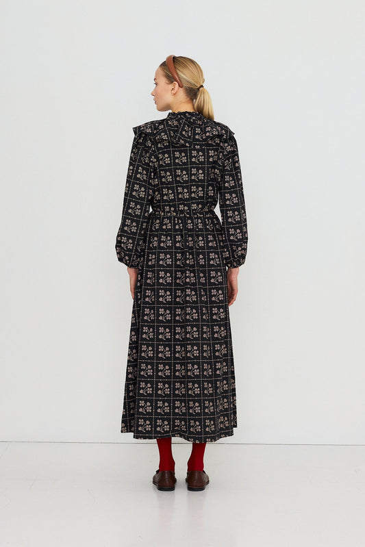 THE TINY BIG SISTER-669 DOTS FLOWERS BLOUSE-NAVY_05.jpg