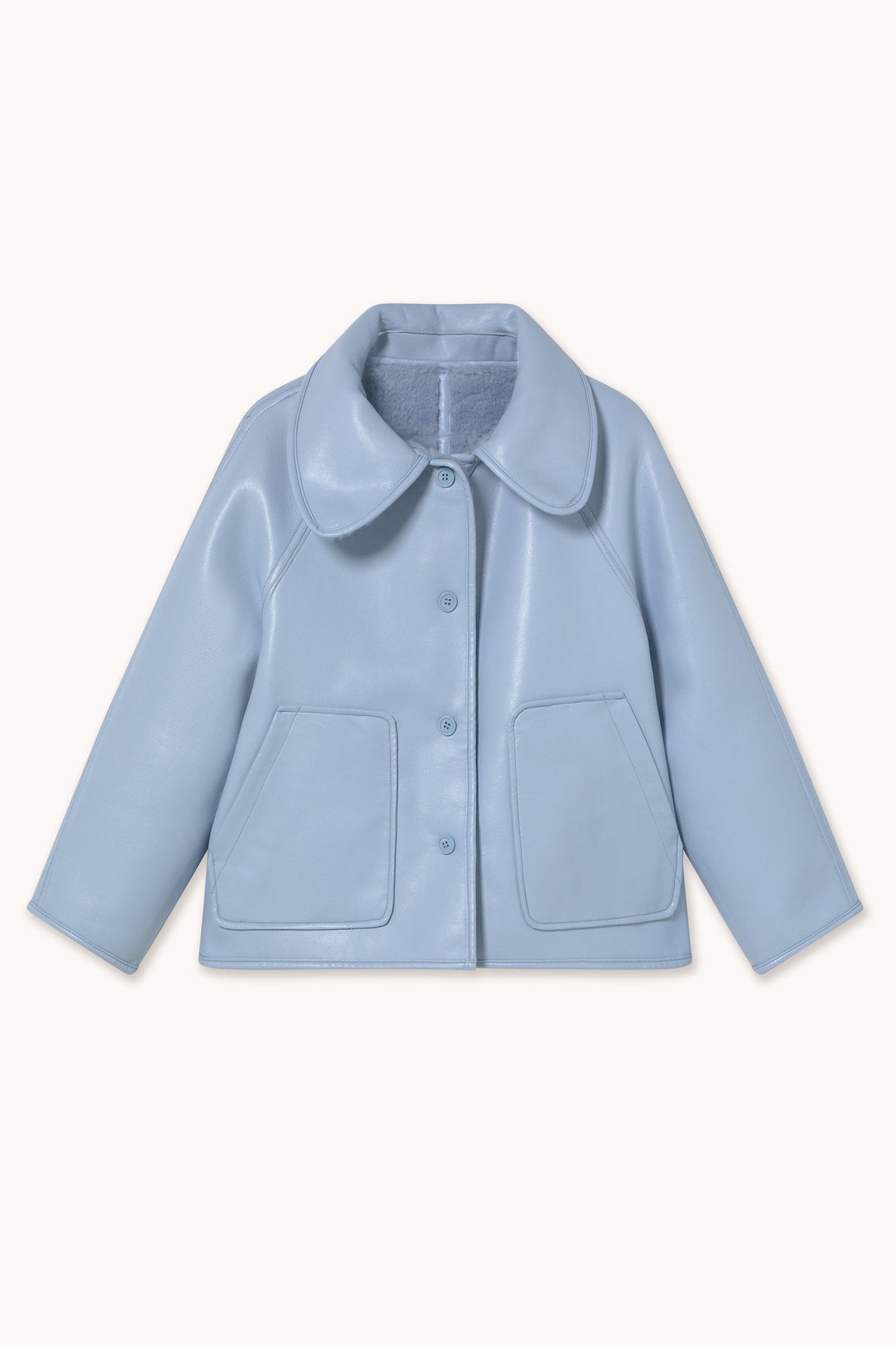 Jacket Faux Fur Coat Denim-Blue