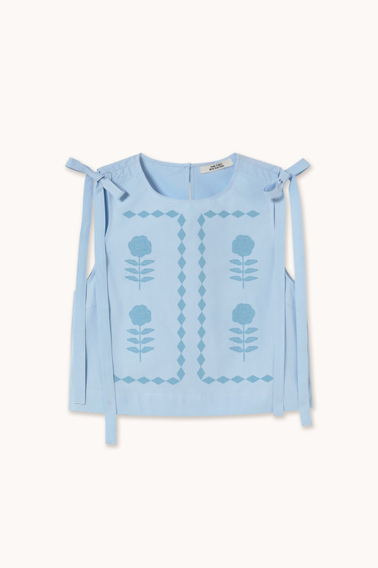 Blouse Flowers Top Blue