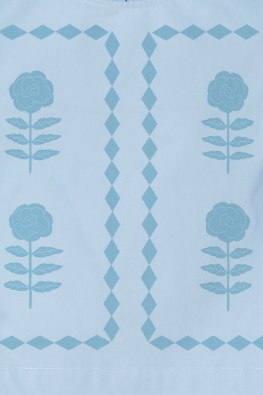 Blouse Flowers Top Blue