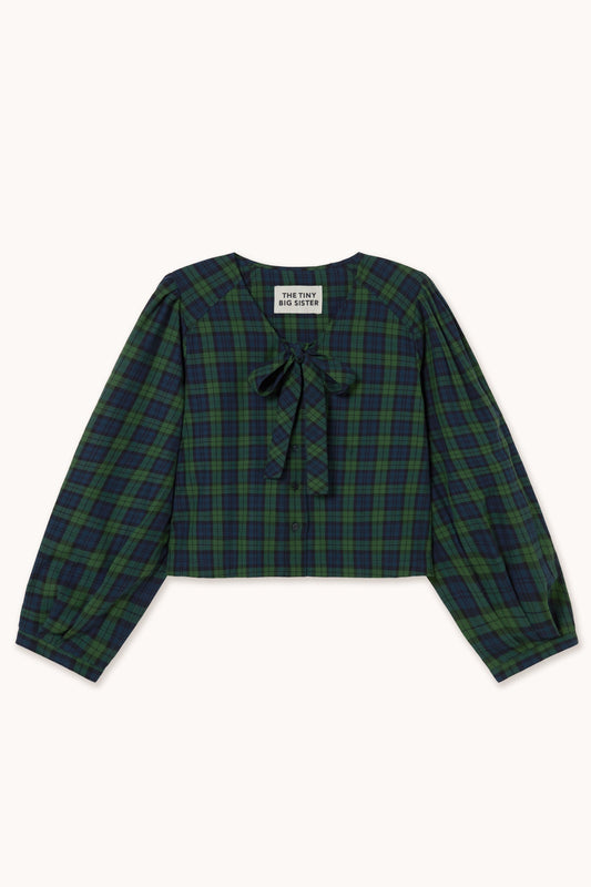 THE TINY BIG SISTER-669 GREEN CHECK BLOUSE-LIGHT NAVY_01.jpg