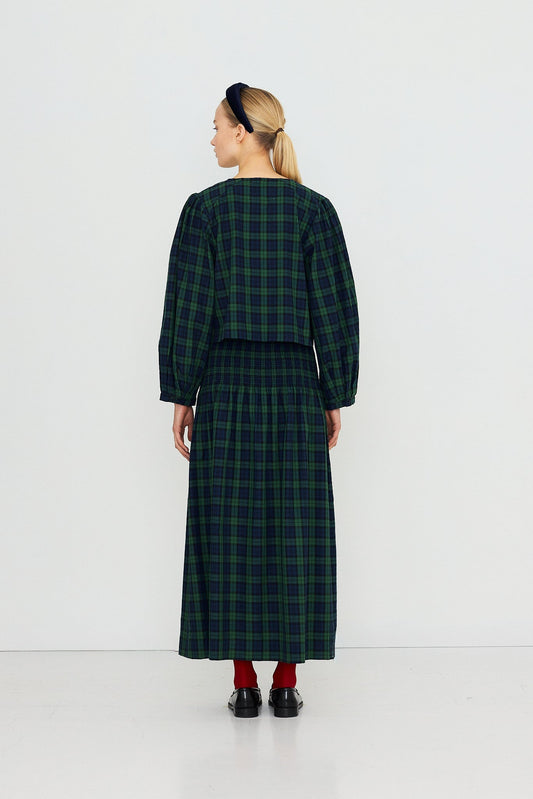 THE TINY BIG SISTER-669 GREEN CHECK BLOUSE-LIGHT NAVY_05.jpg