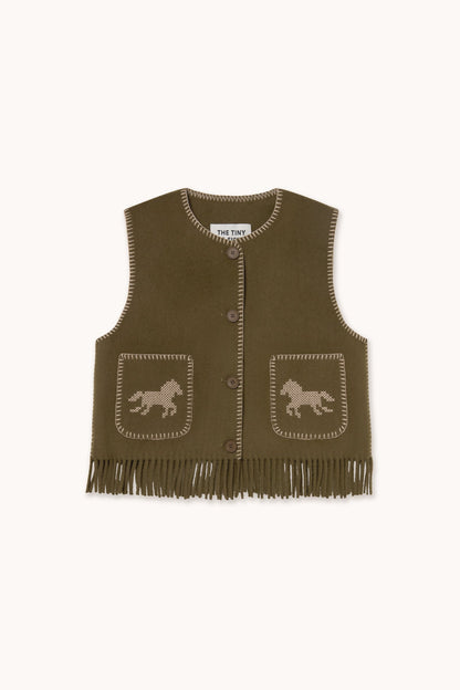 THE TINY BIG SISTER-669 HORSES EMB VEST-DARK KHAKI_01.jpg