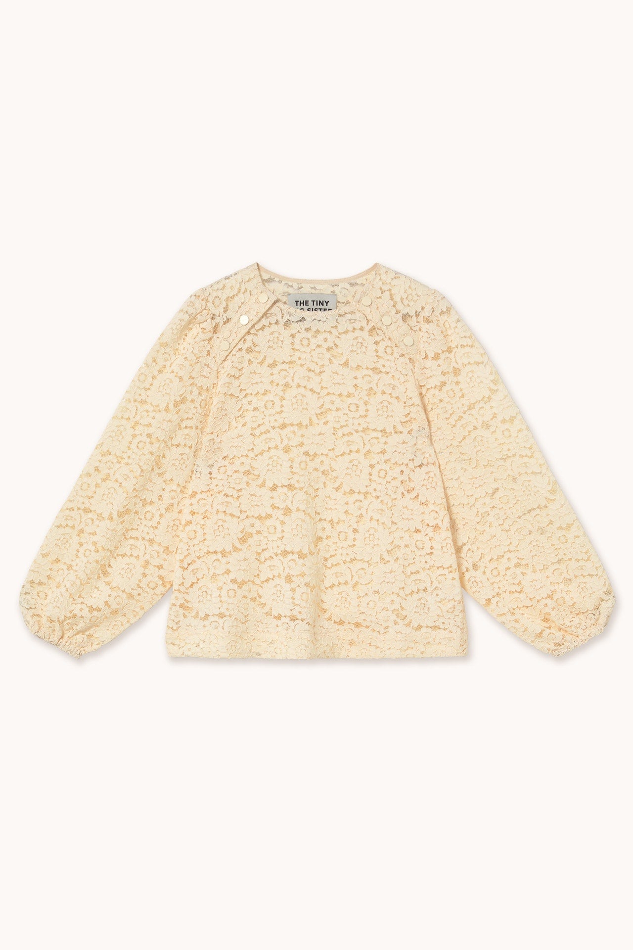 Aw25-601 Lace Button Blou Light-Cream