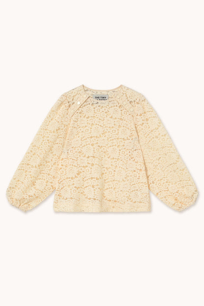 Aw25-601 Lace Button Blou Light-Cream