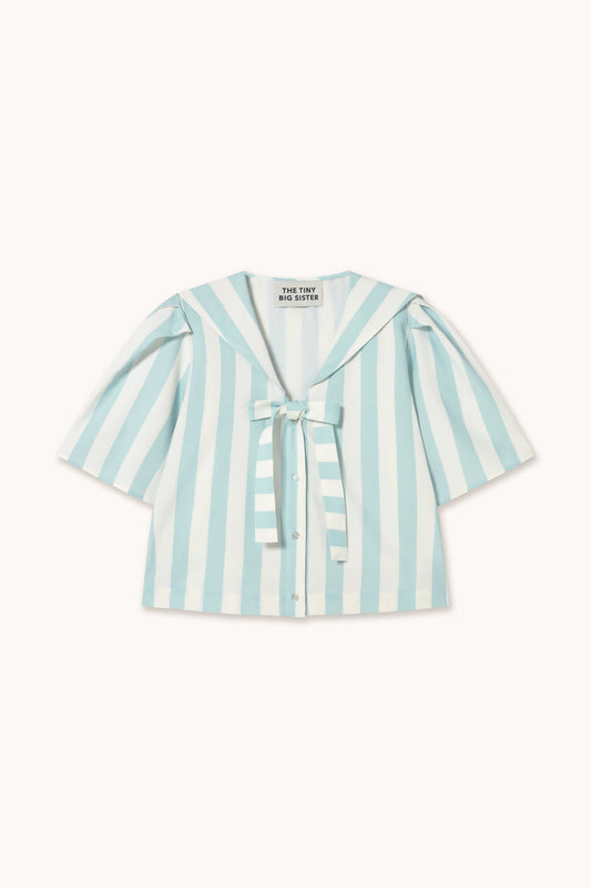Blouse Sailor Neck Blou Pretty-Blue