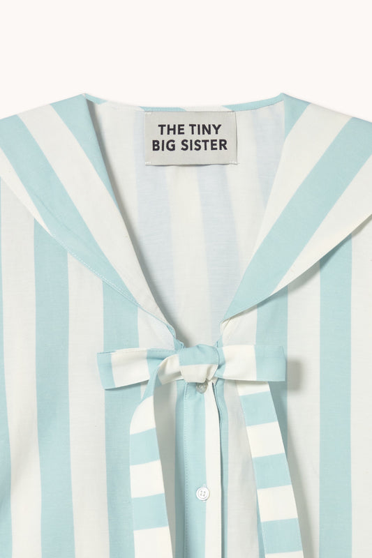 Blouse Sailor Neck Blou Pretty-Blue
