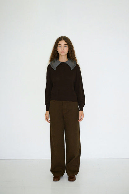 Aw25-692 Sara Sweater Dark-Brown