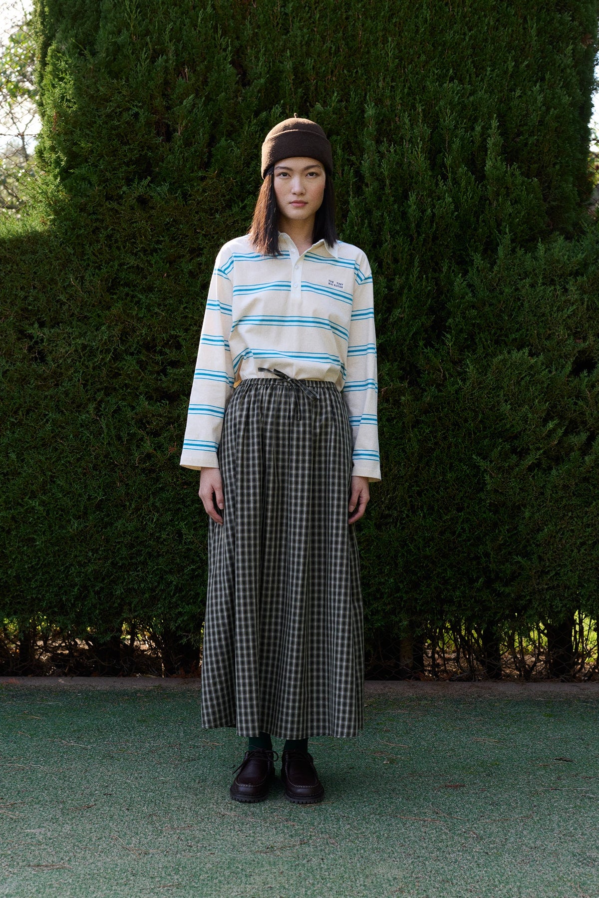 THE TINY BIG SISTER-669 STRIPED POLO TEE-LIGHT CREAM_04.jpg