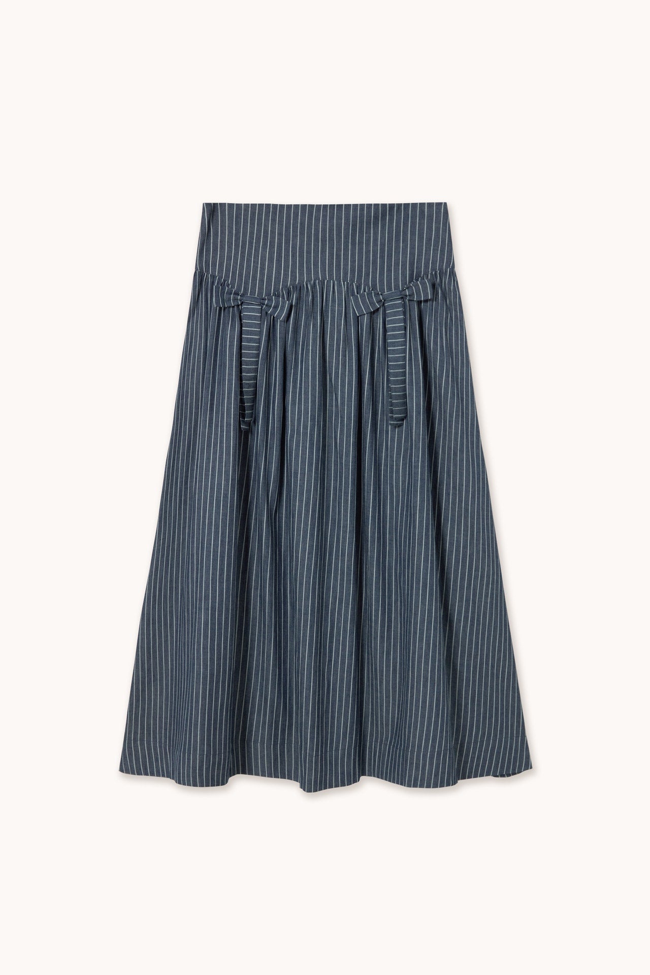THE TINY BIG SISTER | Striped Maxi Skirt - Light Navy