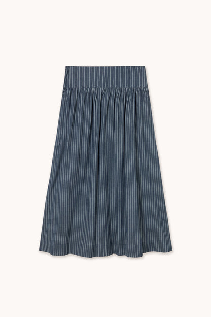 THE TINY BIG SISTER | Striped Maxi Skirt - Light Navy