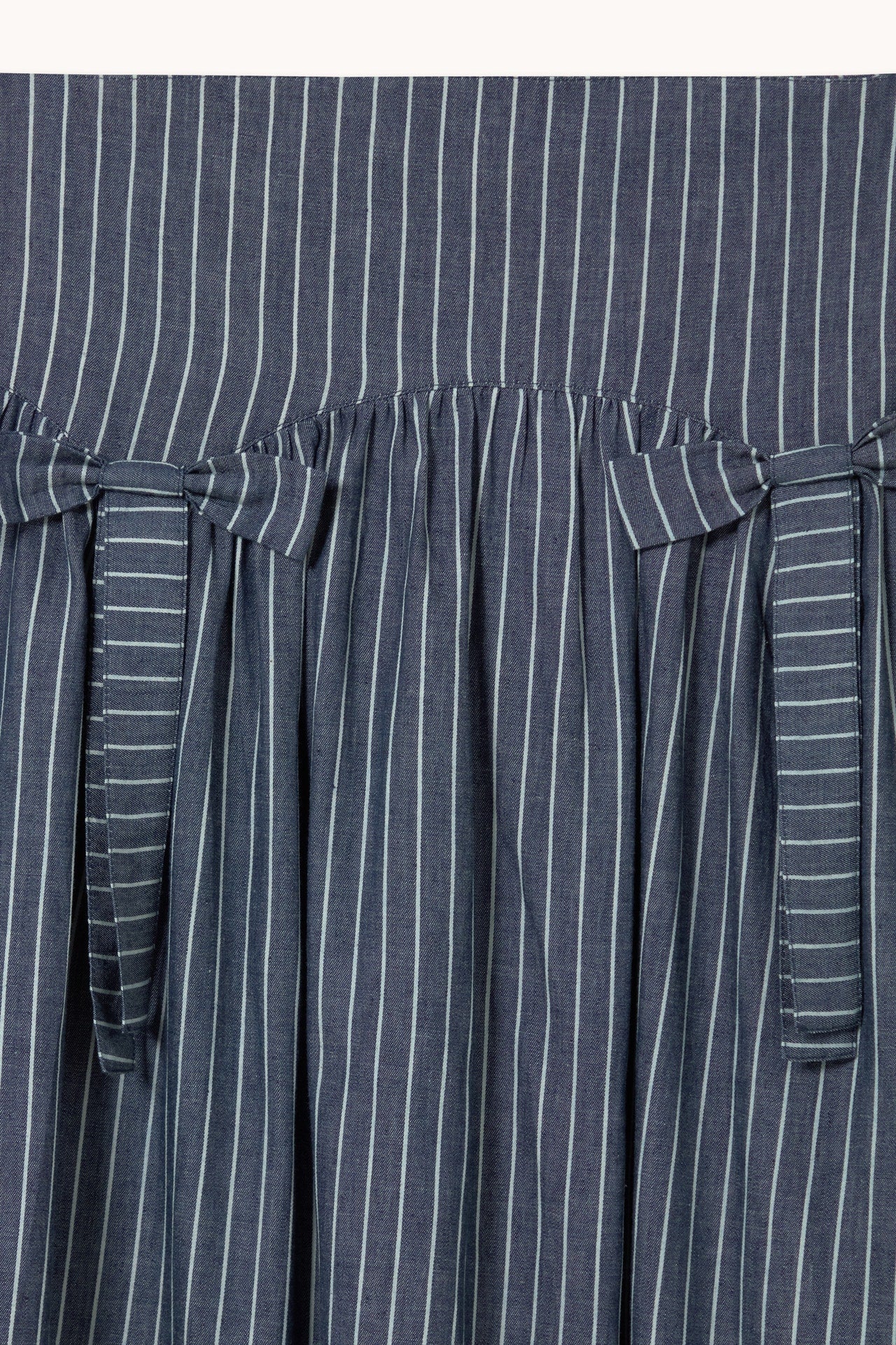 THE TINY BIG SISTER | Striped Maxi Skirt - Light Navy