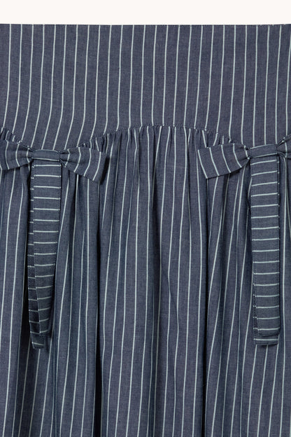 THE TINY BIG SISTER | Striped Maxi Skirt - Light Navy