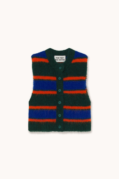 Vest Striped Vest Bottle-Green