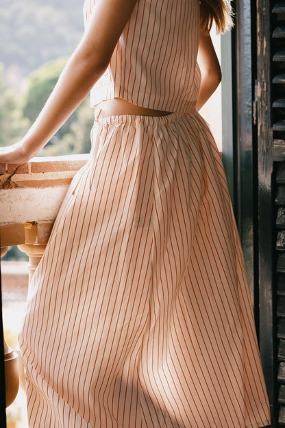 Skirt Stripes Bow Skir Off-White