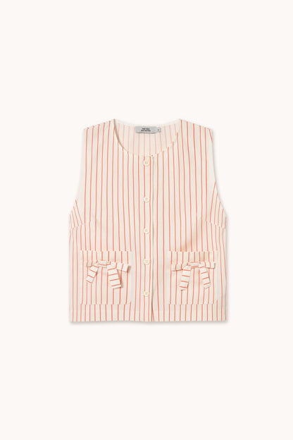 Gilet Stripes Bow Vest Off-White