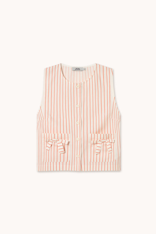 Gilet Stripes Bow Vest Off-White