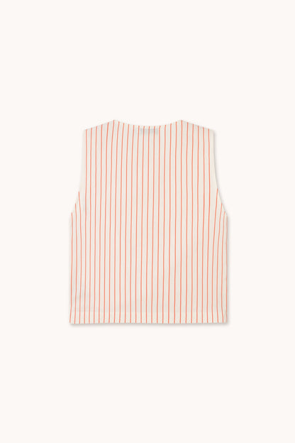 Gilet Stripes Bow Vest Off-White