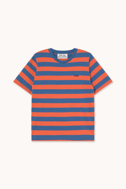 Aw25-776 Strip Basic Tee Light-Navy-Red