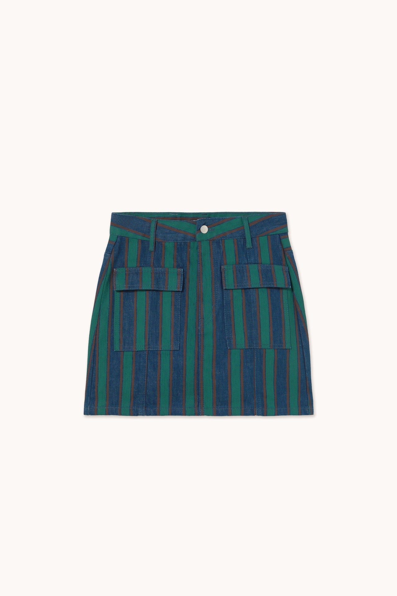 Aw25-645 Strip Mini Skirt Stone
