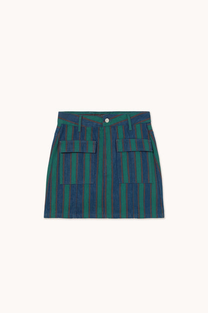 Aw25-645 Strip Mini Skirt Stone
