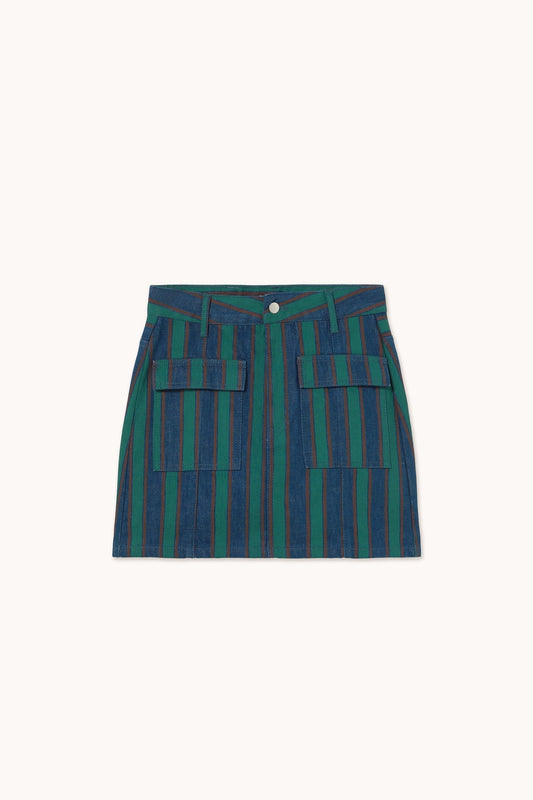 Aw25-645 Strip Mini Skirt Stone