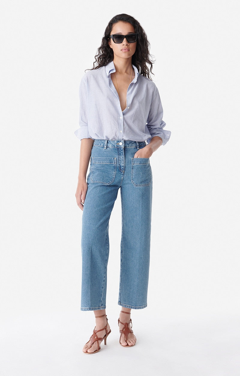 Vanessa Bruno | Helias Straight Cropped Jean - Indigo-Clair