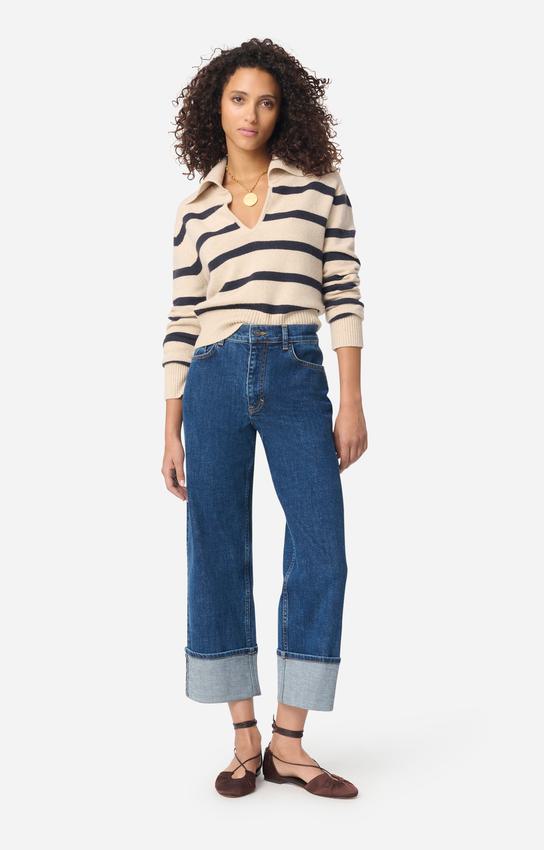 Vanessa Bruno | High-Waist Straight Leg Structured Denim Jeans - Blue Royal