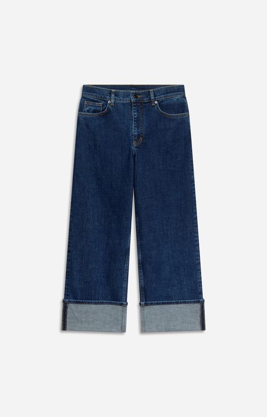 Vanessa Bruno | High-Waist Straight Leg Structured Denim Jeans - Blue Royal