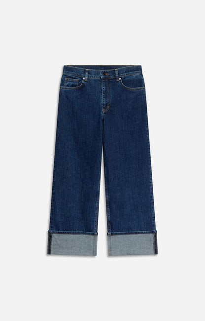 Vanessa Bruno | High-Waist Straight Leg Structured Denim Jeans - Blue Royal